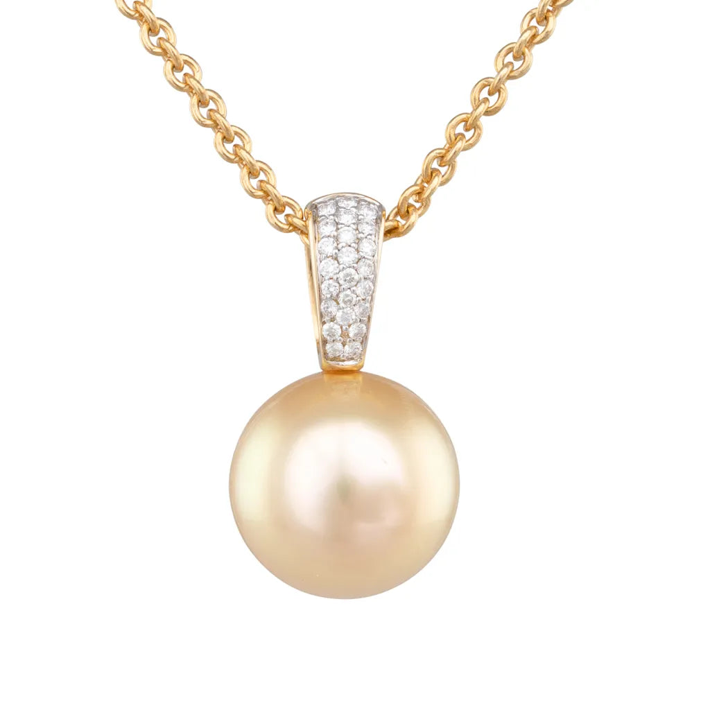 Gold South Sea & Diamond Pendant