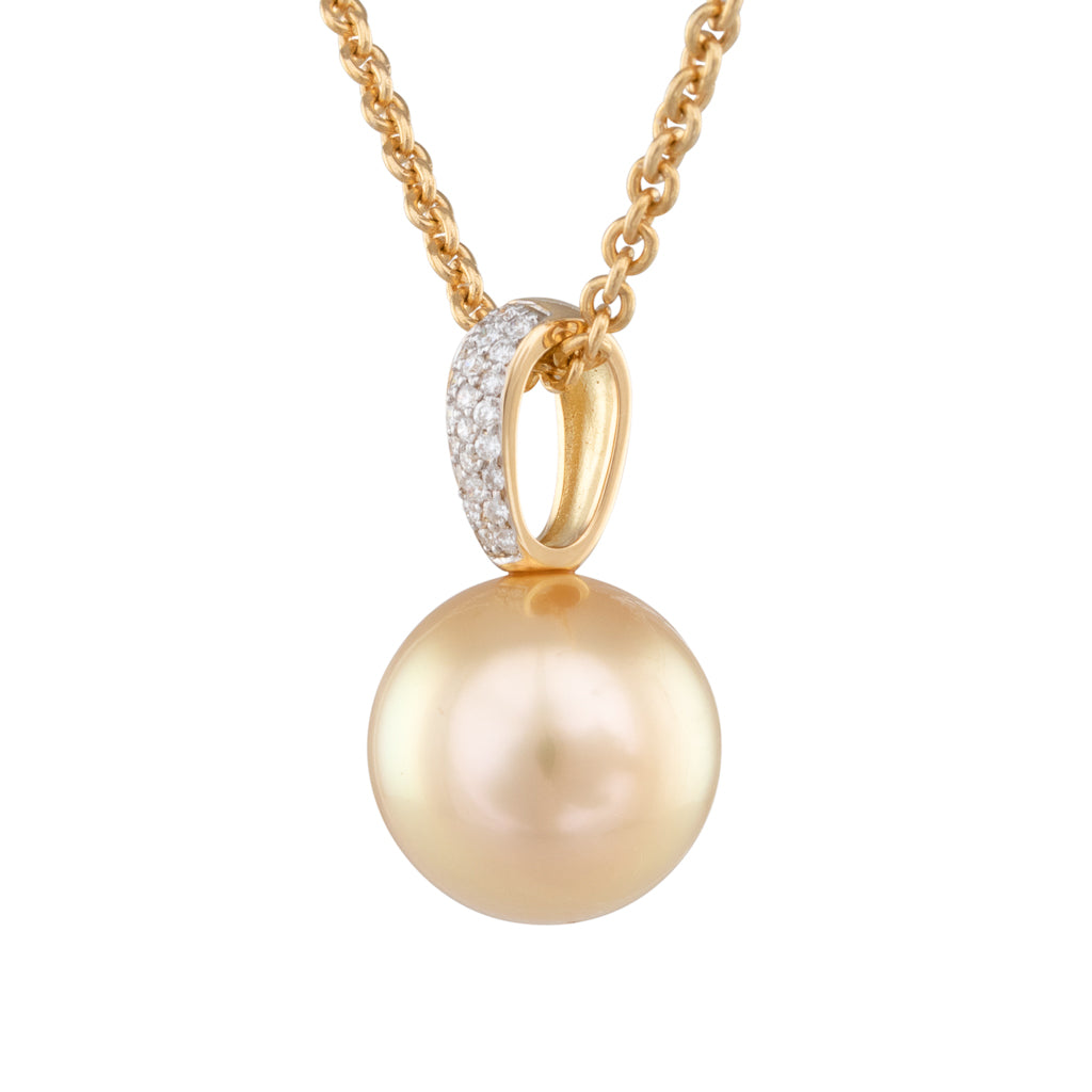 Gold South Sea & Diamond Pendant