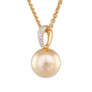 Gold South Sea & Diamond Pendant