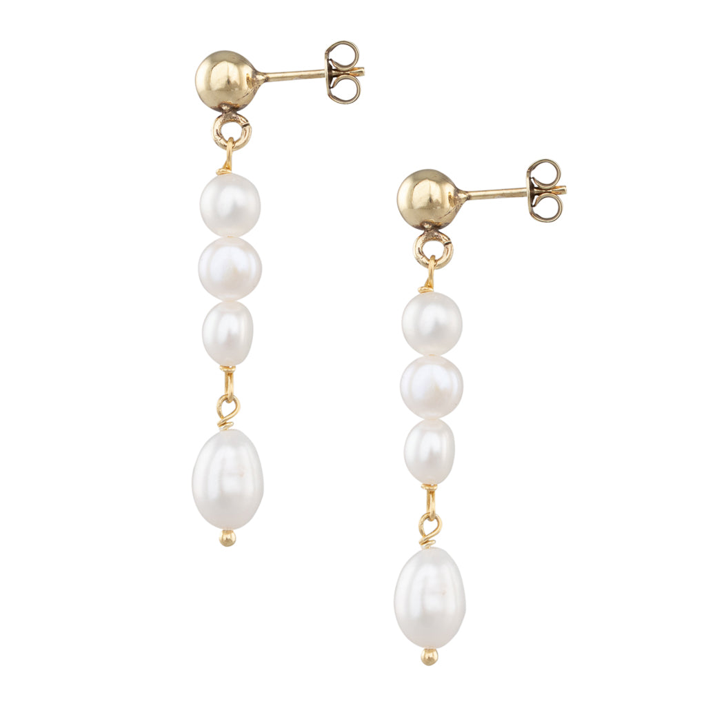 Freshwater Pearl Drop Stud Earrings