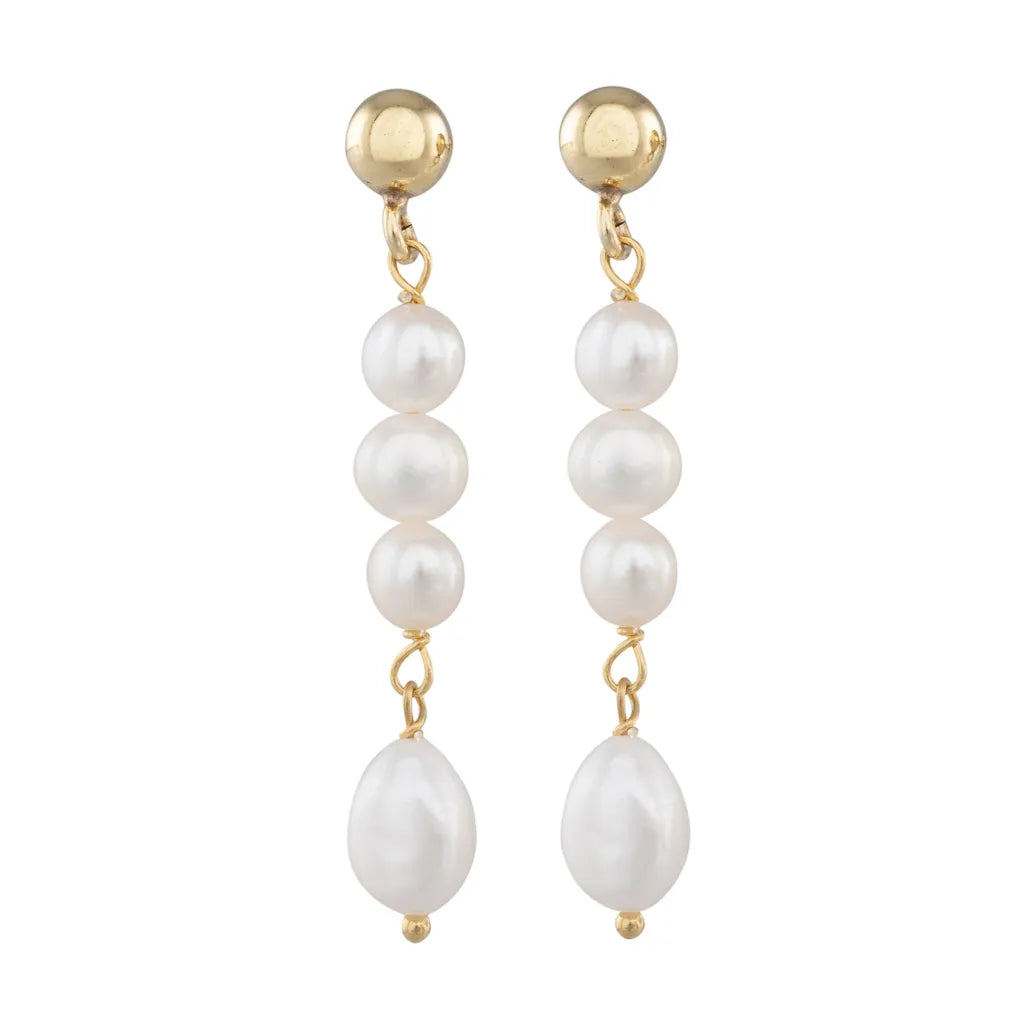 Freshwater Pearl Drop Stud Earrings