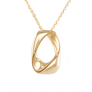 Open Gold Ribbon Pendant