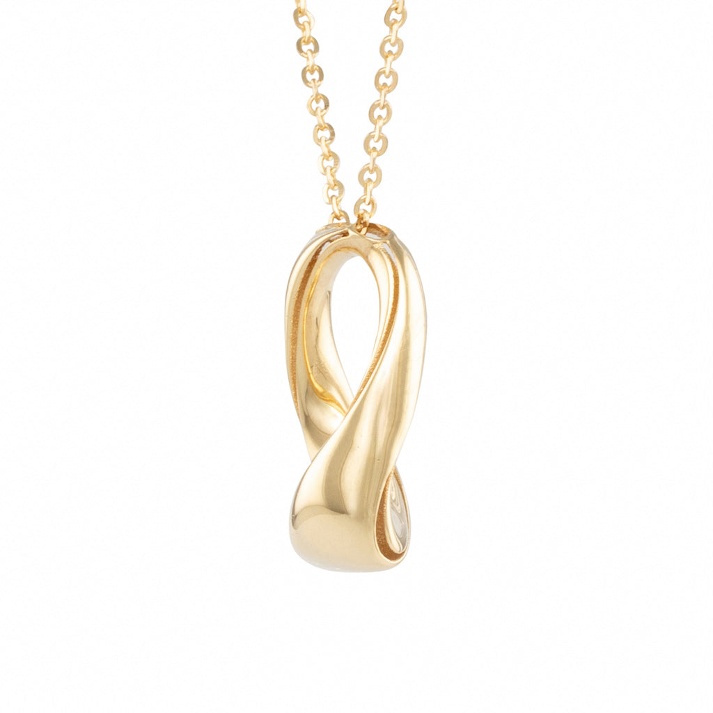 Open Gold Ribbon Pendant