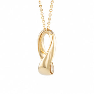 Open Gold Ribbon Pendant