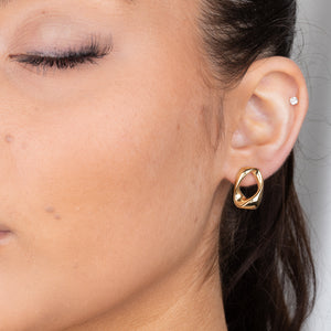Open Gold Ribbon Earrings