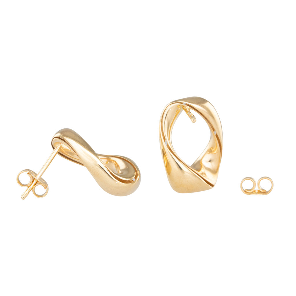 Open Gold Ribbon Earrings