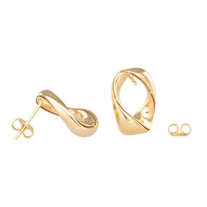 Open Gold Ribbon Earrings