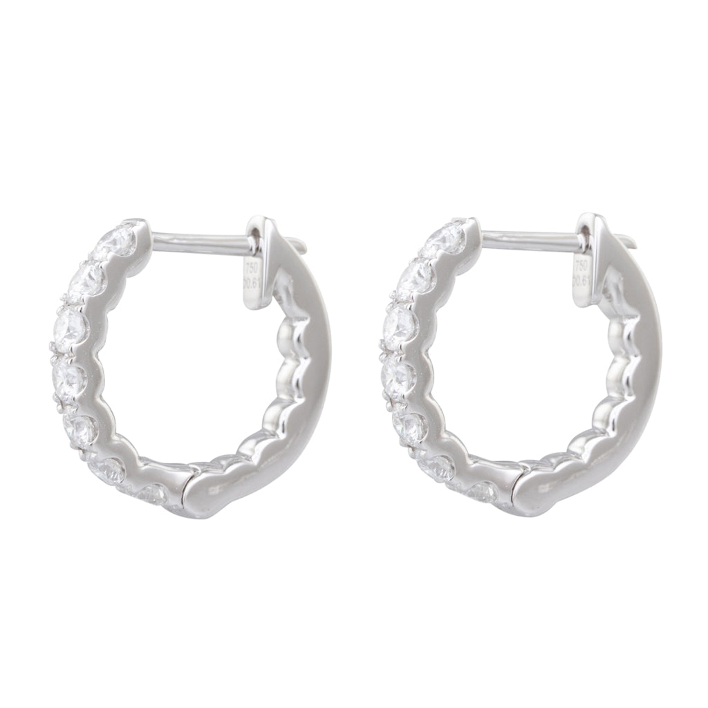 Diamond Hoops Totalling 0.61ct
