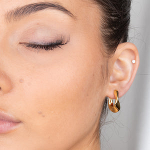Gold Ribbon Hoops