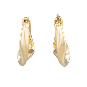 Gold Ribbon Hoops