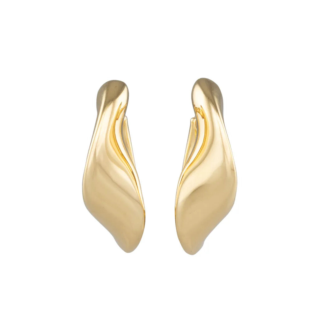 Gold Ribbon Hoops