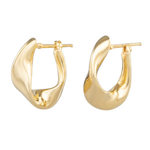 Gold Ribbon Hoops