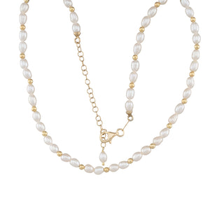 Freshwater & Gold Plated Bead Necklace