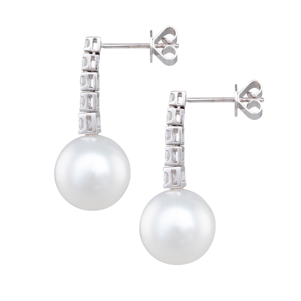 South Sea Pearl & Diamond Earrings