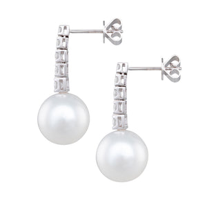 South Sea Pearl & Diamond Earrings