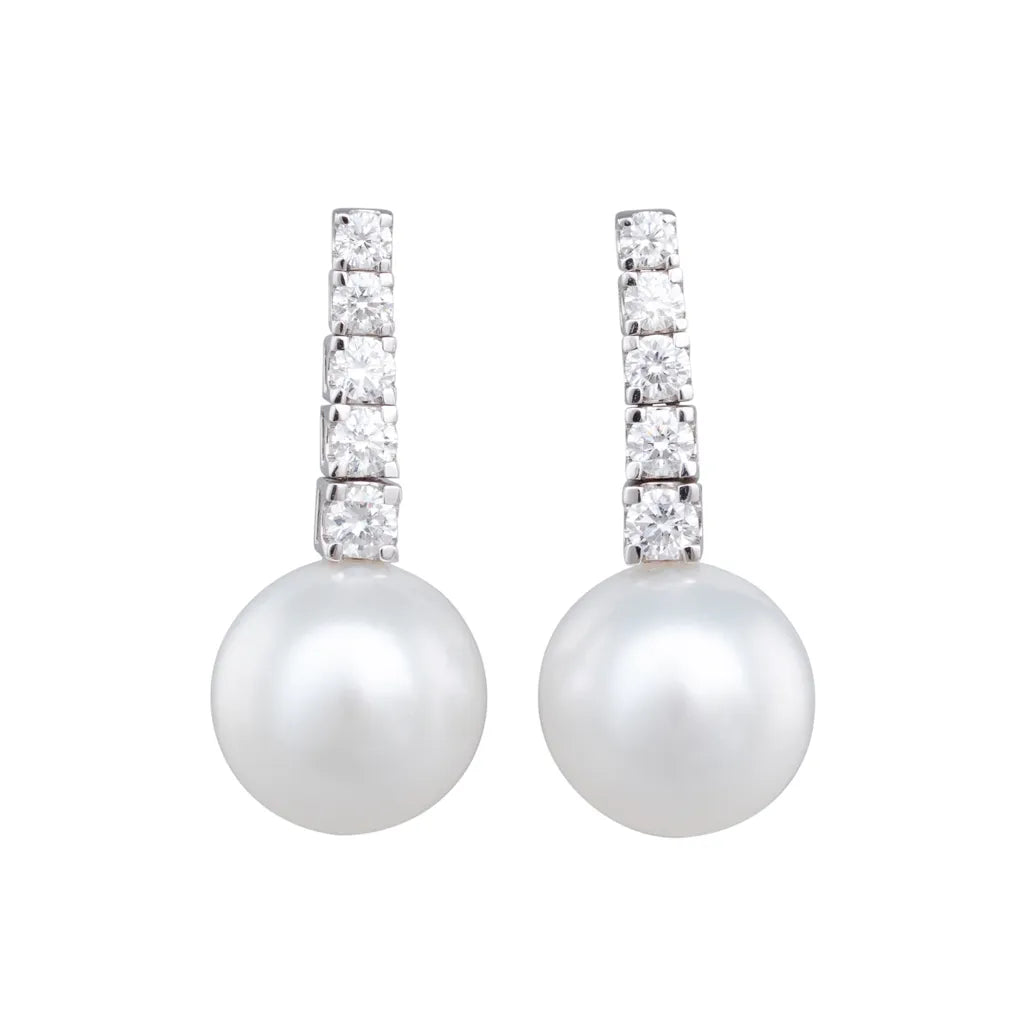 South Sea Pearl & Diamond Earrings