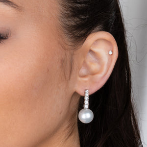 South Sea Pearl & Diamond Earrings