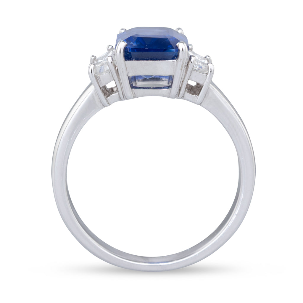 Unheated Sapphire and Diamond Ring