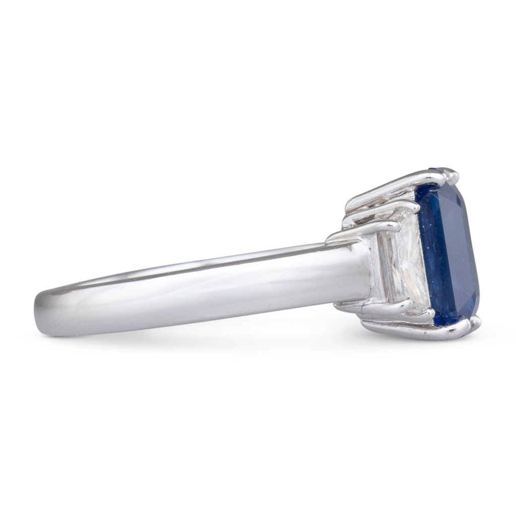 Unheated Sapphire and Diamond Ring