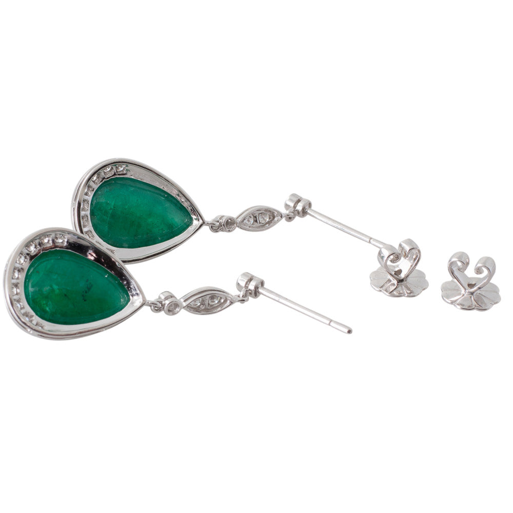 Emerald & Diamond Drop Earrings