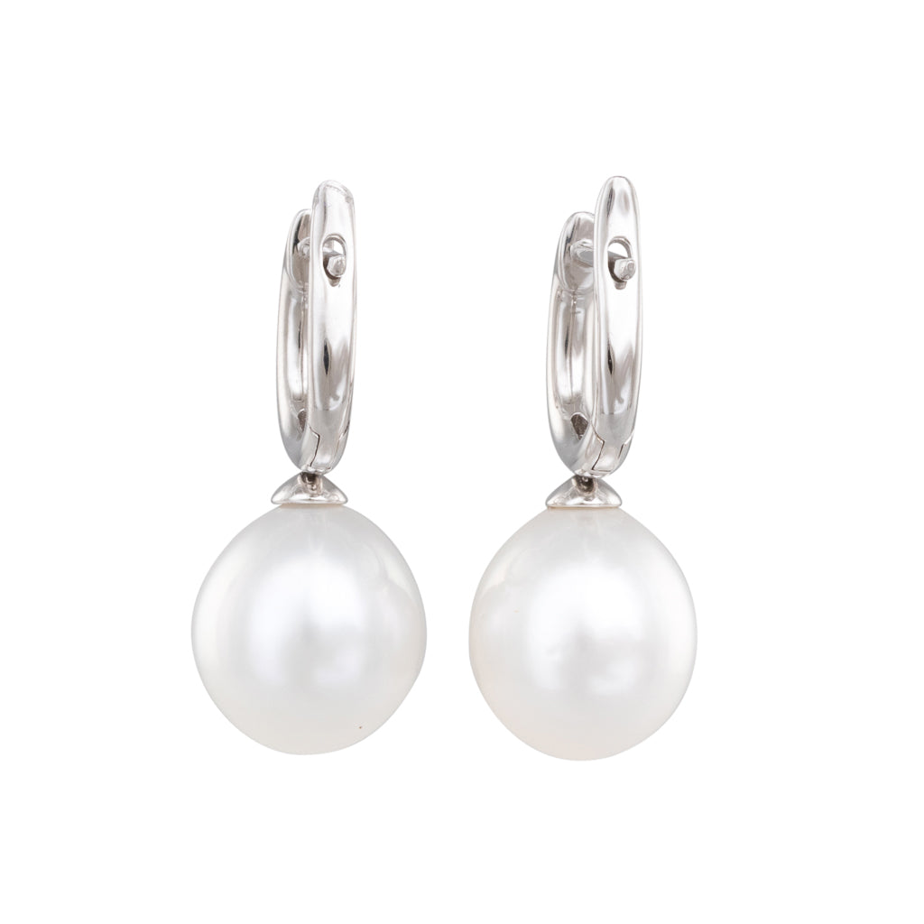 South Sea Pearl & Diamond Huggies