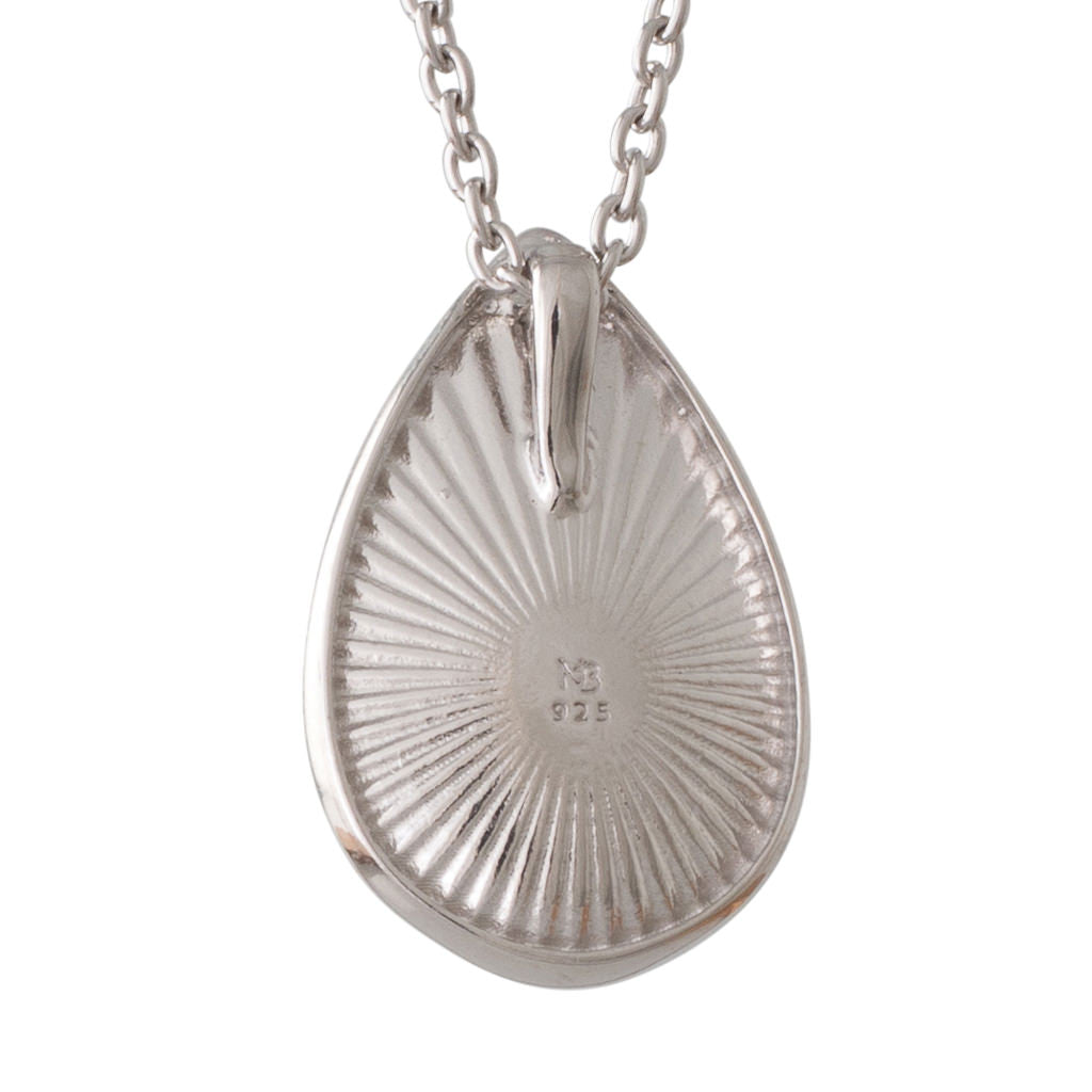 Princess Blue Enamel Akoya Pendant