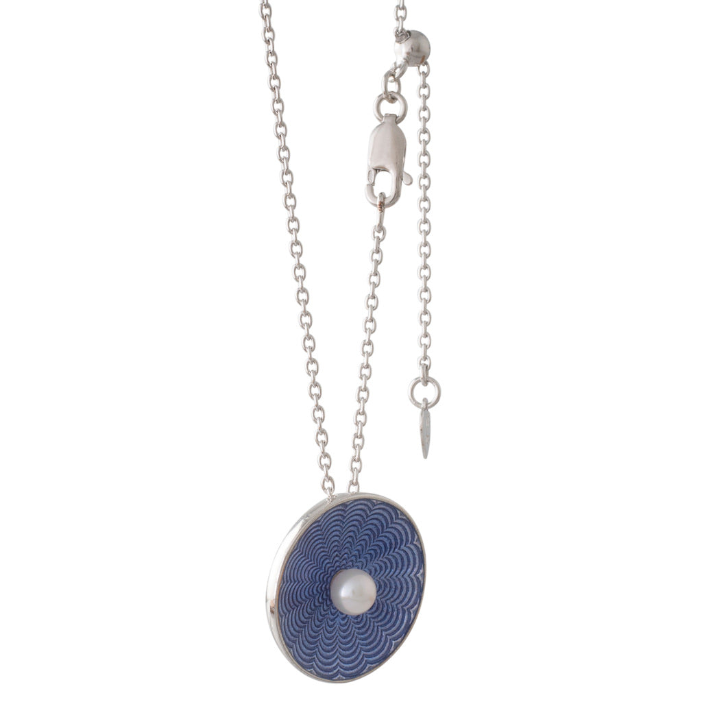 Mauve Enamel Akoya Pendant