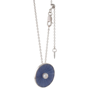 Mauve Enamel Akoya Pendant