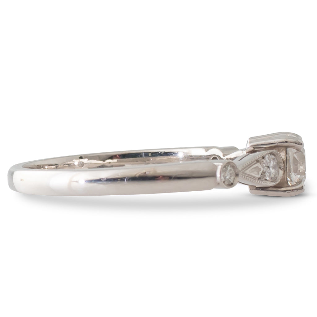 A Platinum Single Stone Ring