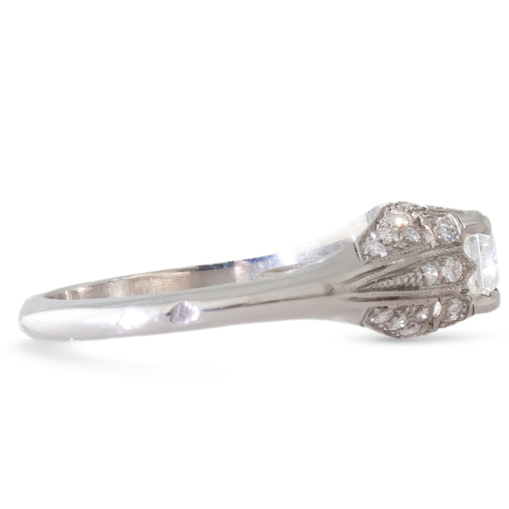 French 0.50ct Asscher Diamond Ring