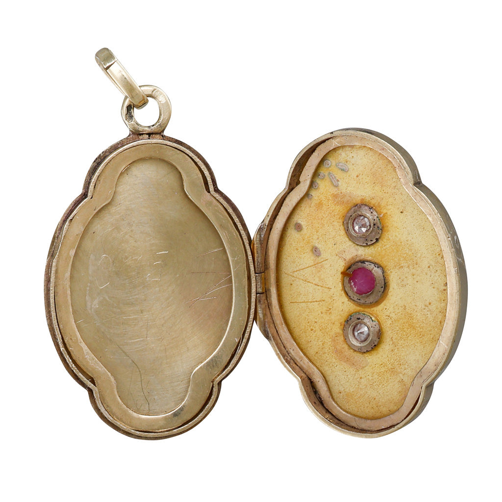 Antique Locket with Ruby