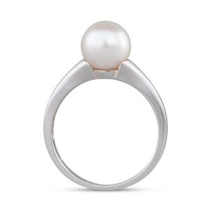 Round White Akoya Pearl Ring