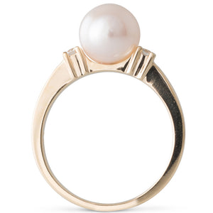 Akoya Pearl & Diamond Ring