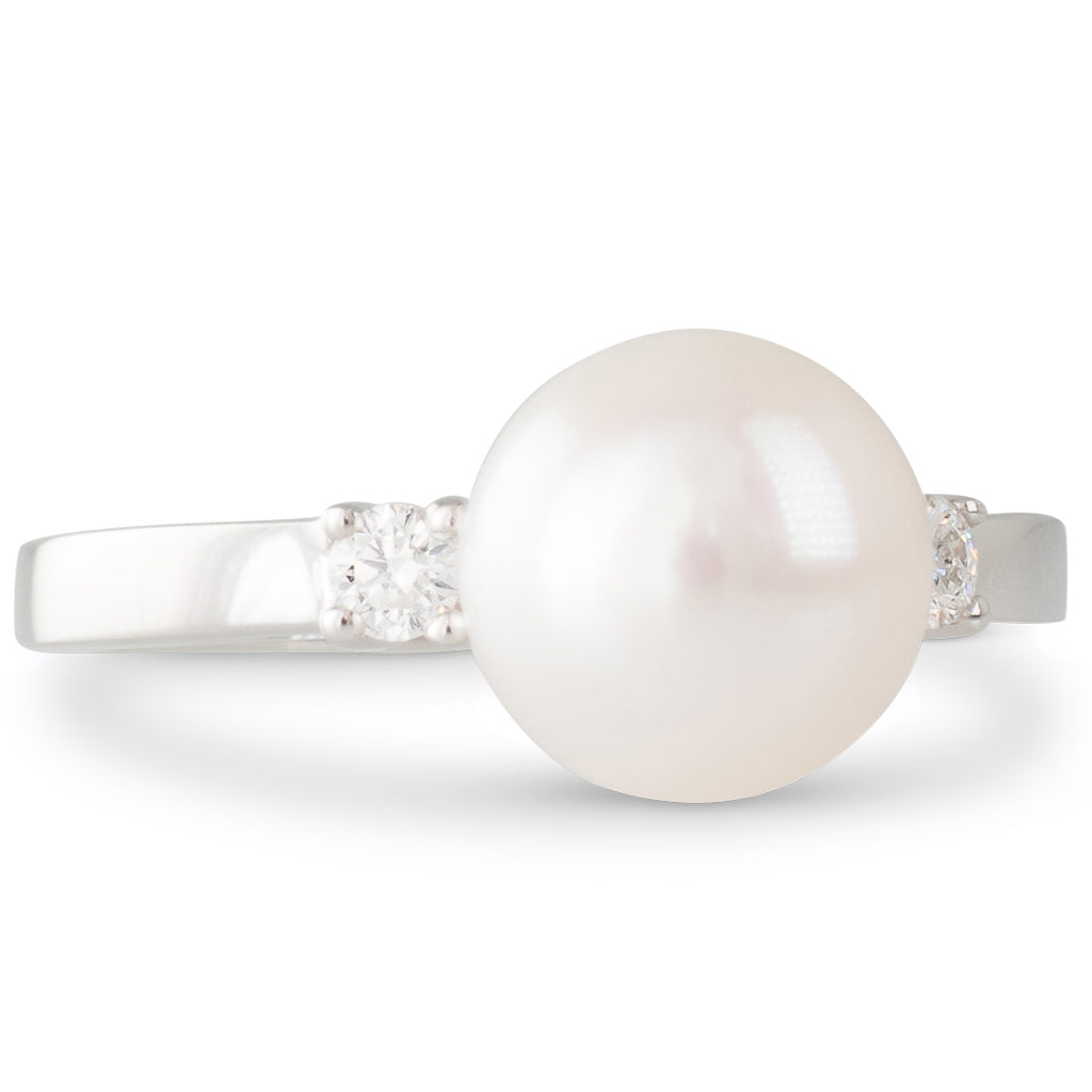 Akoya Pearl & Diamond Ring