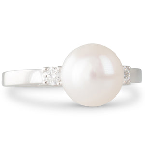 Akoya Pearl & Diamond Ring