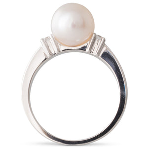 Akoya Pearl & Diamond Ring