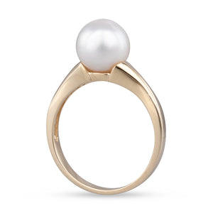 Round White Akoya Pearl Ring