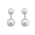 Double Akoya Pearl Drop Studs