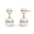 Double Akoya Pearl Drop Studs