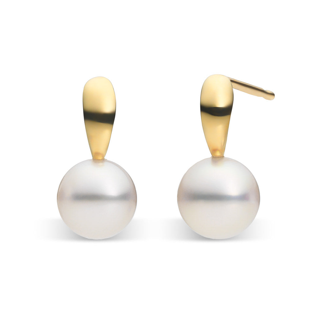 Akoya Pearl Drop Stud Earrings