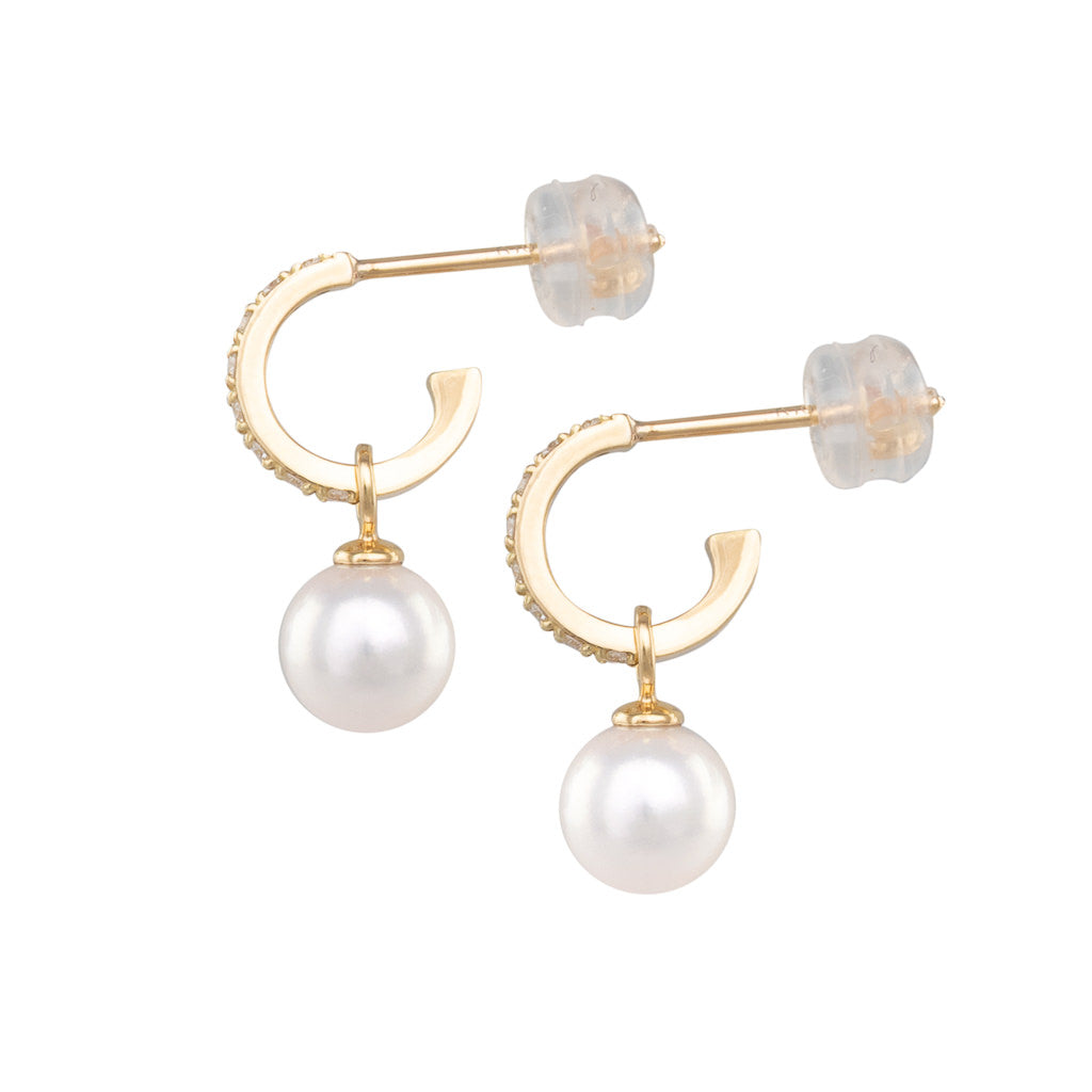 Akoya Pearl & Diamond Earrings