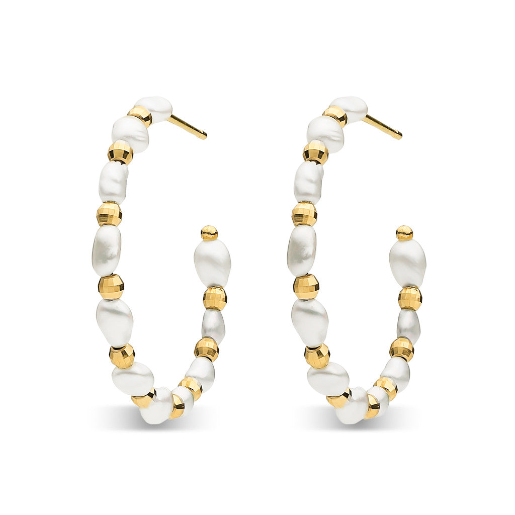Japanese Akoya & Gold Hoops