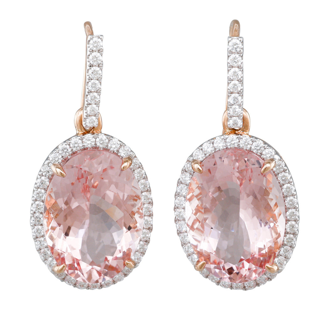 Morganite & Diamond Earrings