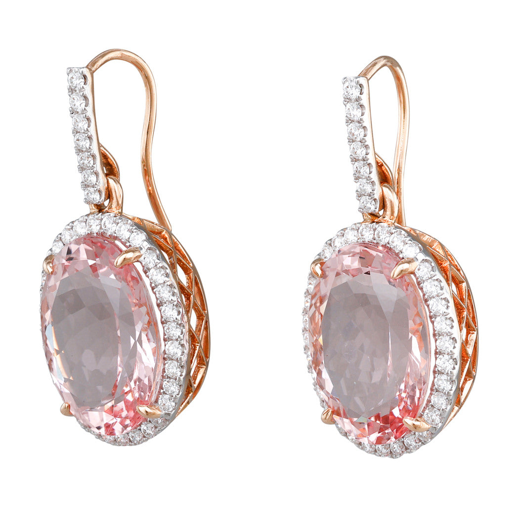 Morganite & Diamond Earrings