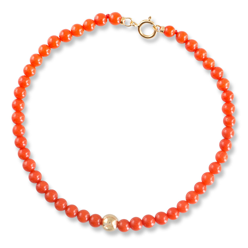 Coral Beaded Bracelet