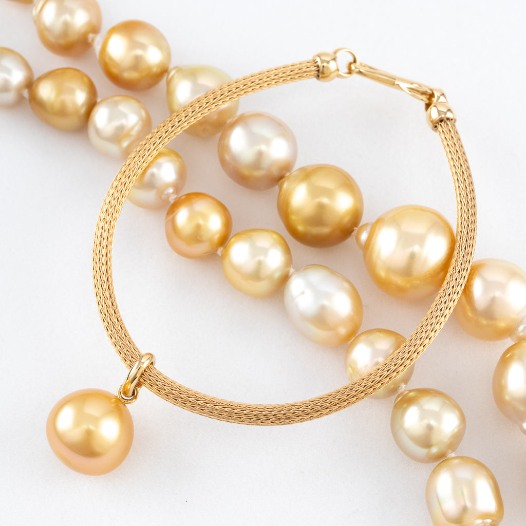 Gold South Sea Mesh Bracelet