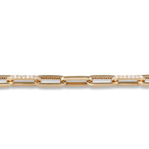 Diamond Set Paper Clip Bracelet