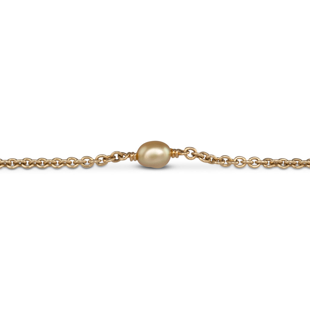 Gold Keshi Pearl Chain Bracelet