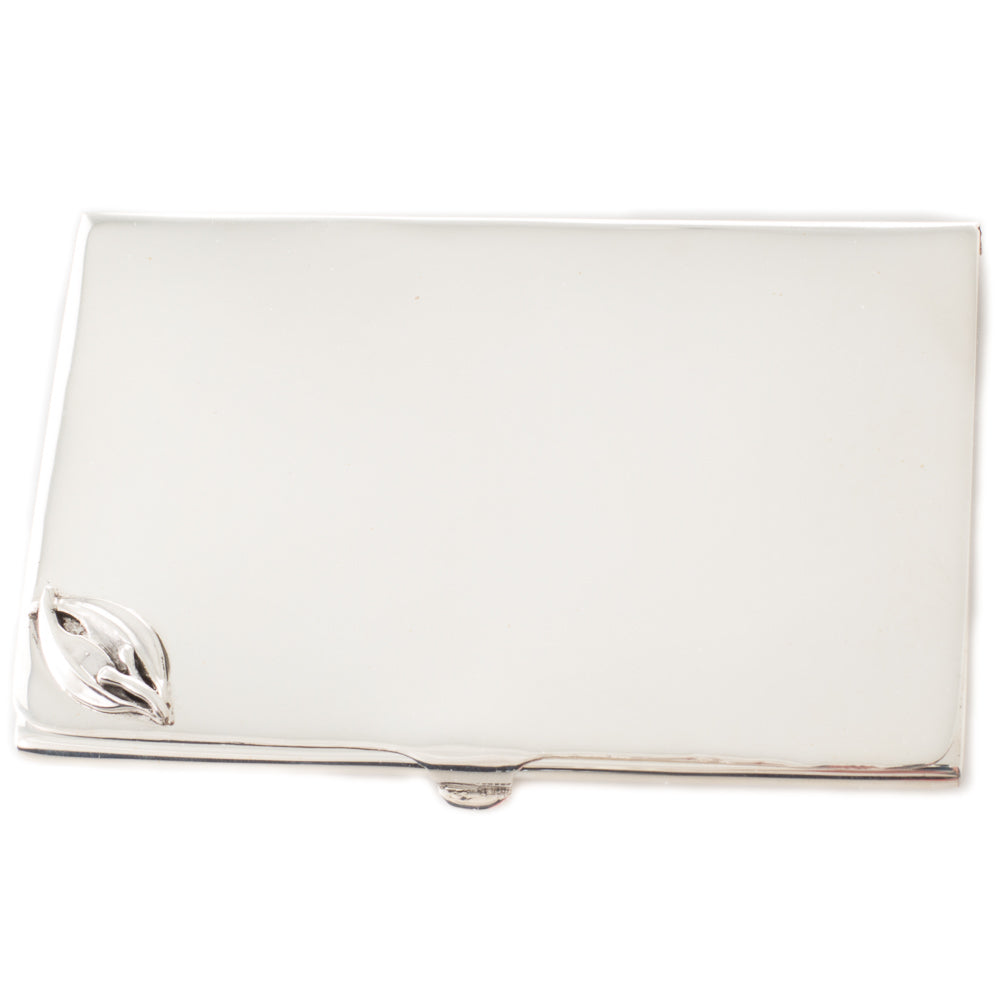 Silver Card Case with Gum Leaf