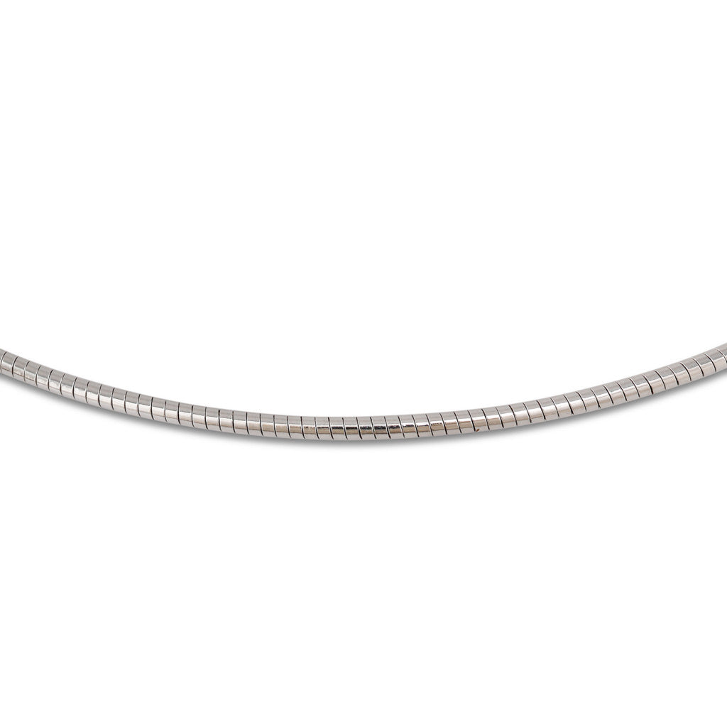 14ct White Gold Omega Necklace
